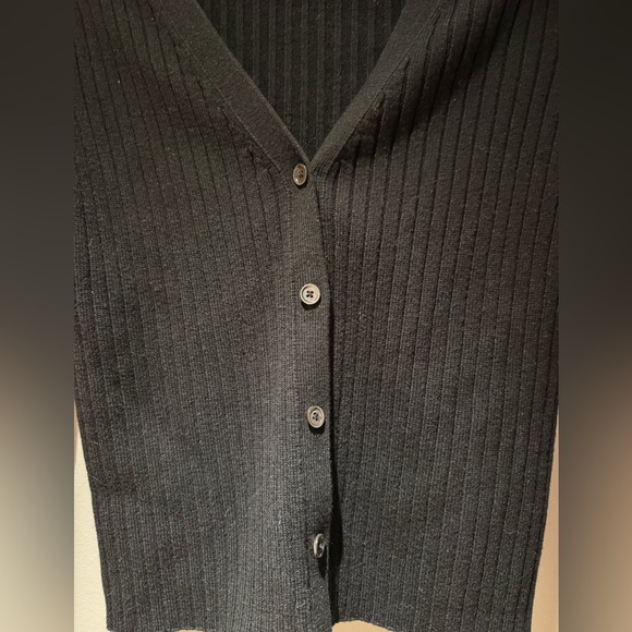 Wilfred Black Ribbed V-Neck Cardigan - Picture 3 of 5